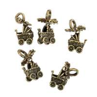 Бусина "Zlatka" металл NPL-09 20 шт №1 Коляска с подвеской