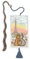Набор для вышивания закладки LE BONHEUR DES DAMES арт.4615 "Marque page chats parisiens" (коты парижане)