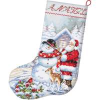 Набор для вышивания крестом Letistitch арт. LETI.L8016 "Snowman and Santa Stocking"