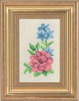 Набор для вышивания PERMIN арт permin.13-1136 "Роза и голубые цветы"