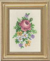 Набор для вышивания PERMIN арт permin.13-1137 "Роза и белые цветы"