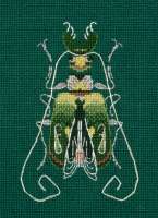 Акция Набор для вышивания "ПАННА" арт. panna.J-7272 "Фантазийные жуки. Изумруд и лимон"
