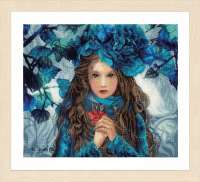 Набор для вышивания LANARTE арт lanarte.PN-0188640 "Девушка с синими цветами"