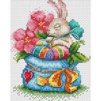 Набор для вышивания крестом М.П. Студия арт. mpstudia.М-648 "Зайчонок в цветах"