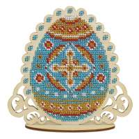 Набор для вышивания бисером на деревянной основе М.П. Студия арт. mpstudia.О-052 "Синее пасхальное яйцо"