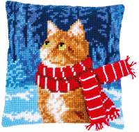 Набор для вышивания подушки VERVACO арт vervaco.PN-0196702 "Кот в шарфе"