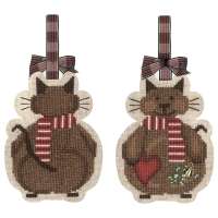 Набор для вышивания елочной игрушки LE BONHEUR DES DAMES арт bonheur.2738 "Chat noël" (рождественский кот)