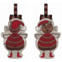 Набор для вышивания елочной игрушки LE BONHEUR DES DAMES арт bonheur.2737 "Chat noël" (рождественский кот)