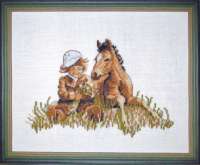 Набор для вышивания OEHLENSCHLAGER арт.12026 "Ребенок и жеребенок"