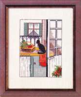 Набор для вышивания OEHLENSCHLAGER арт.02056 "Кот за кухонным столом"