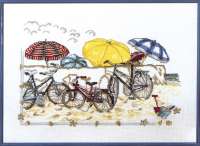 Набор для вышивания OEHLENSCHLAGER арт.67510 "Велосипеды на пляже"