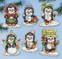 Набор для вышивания елочных украшений DESIGN WORKS арт.dworks.2286 "Пингвинята на льду"