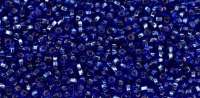 Бисер чешский PRECIOSA круглый 10/0 37050 синий, серебряная линия внутри, квадратное отверстие 50 грамм