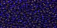 Бисер чешский PRECIOSA круглый 10/0 37100 синий, серебряная линия внутри, квадратное отверстие 50 грамм