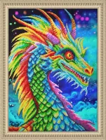 Набор для вышивания бисером ПАУТИНКА арт.Б-1520 Яркий дракон