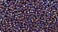 Бисер чешский PRECIOSA круглый 10/0 27069 фиолетовый радужный, серебряная линия внутри, квадратное отверстие 50 грамм