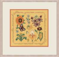 Набор для вышивания Le Bonheur des dames арт.2282 "YELLOW AND BORDEAUX FLOWERS" (Желтые и бордовые цветы)