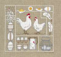 Набор для вышивания Le Bonheur des dames арт.1055 "POULES ET ŒUFS" (Куры и яйца)