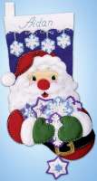 Набор для вышивания DESIGN WORKS арт dworks.5291 Сапожок для подарков "Санта со снежинкой"