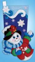 Набор для вышивания DESIGN WORKS арт dworks.5246 Снеговик со снежинкой