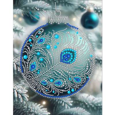 Рисунок на ткани вышивания бусинами larkes К4261 Новогодние игрушки 17