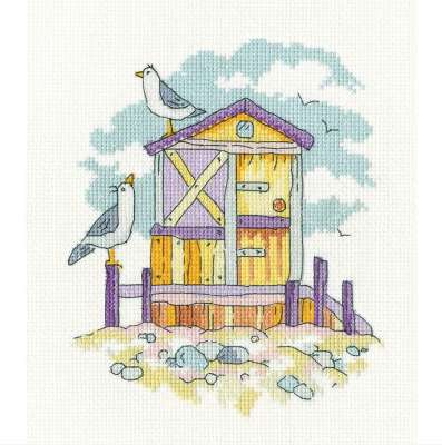 Набор для вышивания Heritage BHYE1748A Желтый пляжный домик