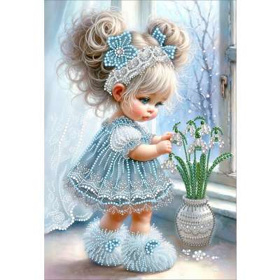 Рисунок на ткани вышивания бусинами larkes К3717 Милашка