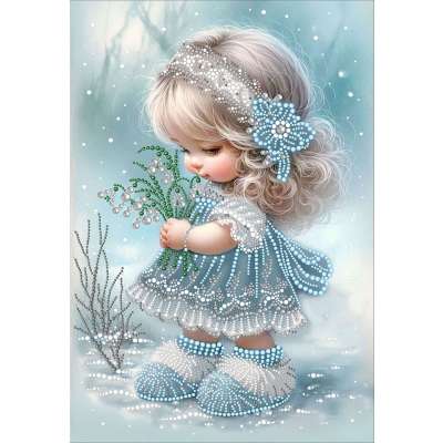 Рисунок на ткани вышивания бусинами larkes К3718 Милашка 2