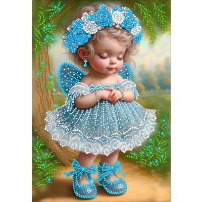 Рисунок на ткани вышивания бусинами larkes К3719 Милашка 3