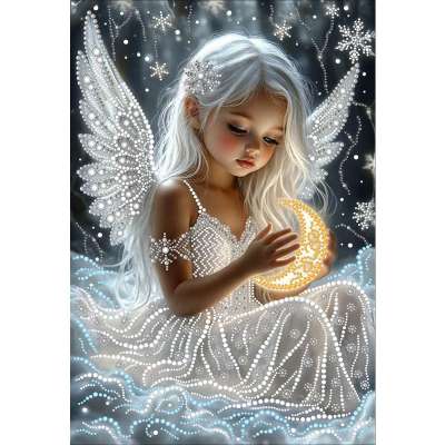 Рисунок на ткани вышивания бусинами larkes К3727 Месяц