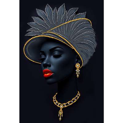 Рисунок на ткани вышивания бусинами larkes К3735 Афро-стиль