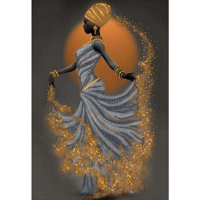 Рисунок на ткани вышивания бусинами larkes К3736 Африка