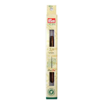 "PRYM" 223511 крючок для вязания "Природный" ("Natural") алюминий d 2.5 мм в картонной упаковке с европодвесом