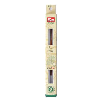 "PRYM" 223720 крючок тунисский съемный "Природный" ("Natural") береза d 3.0 мм в картонной упаковке с европодвесом