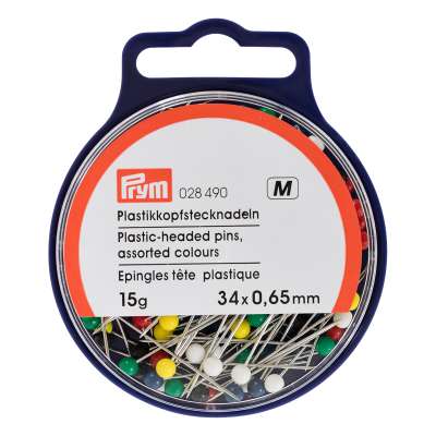 "PRYM" 028490 Иглы для закалывания "шарики" сталь 15 г 34 мм в пластиковой упаковке с европодвесом