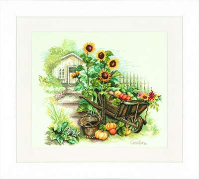 Набор для вышивания Lanarte PN-0007988 Wheelbarrow And Sunflowers