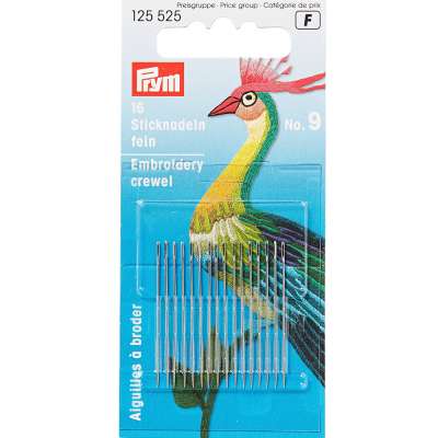 PRYM 125525 для вышивания тонкие №9 16 шт. в блистере