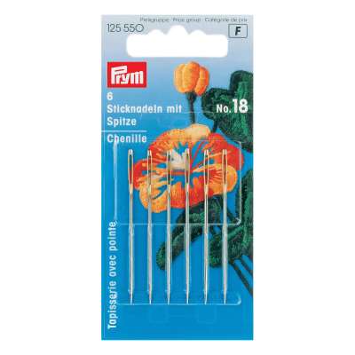 PRYM 125550 для вышивания острые №18 в блистере 6 шт.