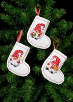 Набор для вышивания сапожка для подарков PERMIN арт.21-7240 Рождественские носки