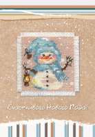 Набор для изготовления открытки с вышивкой арт.Алиса - 702 Снеговик