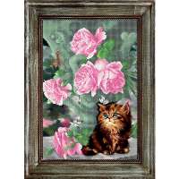Рисунок на ткани RK LARKES арт. К3226 Котёнок и розы