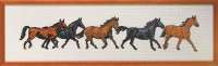 Набор для вышивания PERMIN  арт  70-8495  Ряд коней