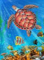Рисунок на габардине М.П. Студия арт.Г-126 Роскошная черепаха