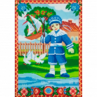 Набор для вышивания мулине НИТЕКС арт.0267 Мальчик с корабликом