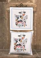 Набор для вышивания подушки PERMIN арт 83-6843 Читающая корова