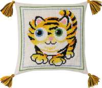 Набор для вышивания подушки PERMIN арт 83-3879 Тигр