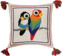 Набор для вышивания подушки PERMIN арт 83-3878 Птицы