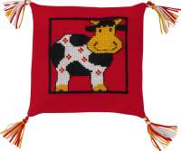 Набор для вышивания подушки PERMIN арт 83-4196 Корова