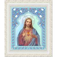 Рисунок на ткани Бисер Конёк 7104 Святейшее Сердце Иисуса