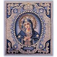 Набор для вышивания хрустальными бусинами ОБРАЗА В КАМЕНЬЯХ арт.7724 Богородица Умиление (жемчуг)